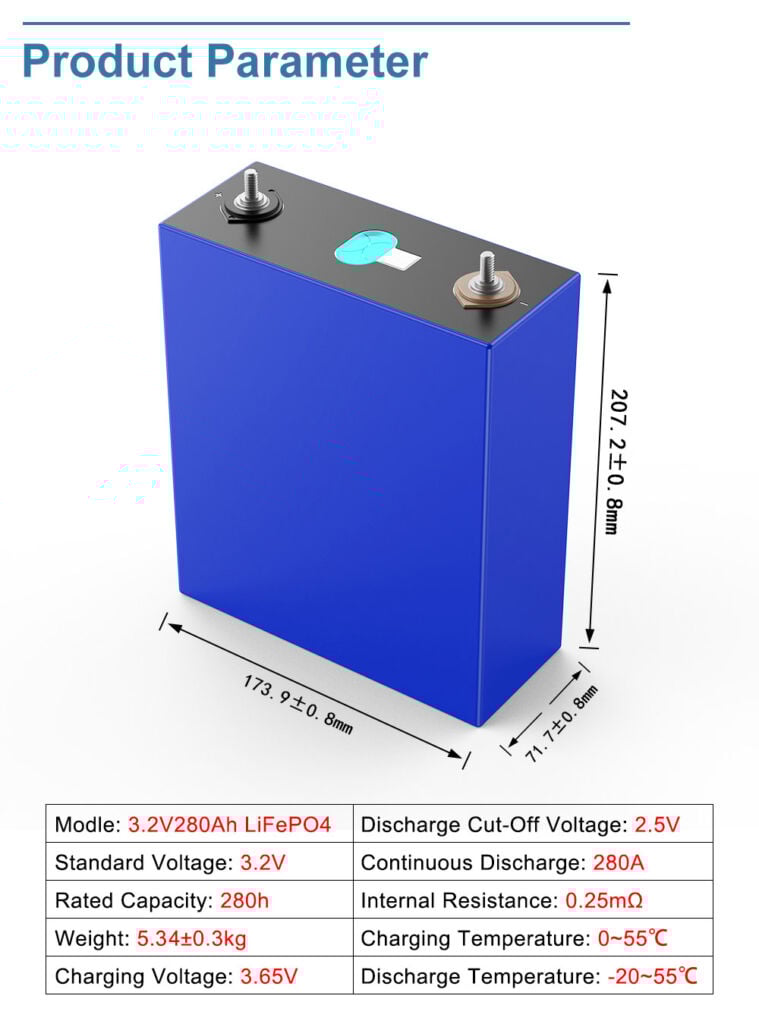 CATL 280Ah Lifepo4 3.2V High Capacity Lithium Ion Battery 6000 Times Cycles