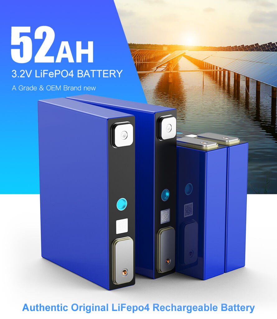3.2V Gotion 52ah LiFePO4 Prismatic Battery Cell 3000 Times Cycles Life For Solar Power