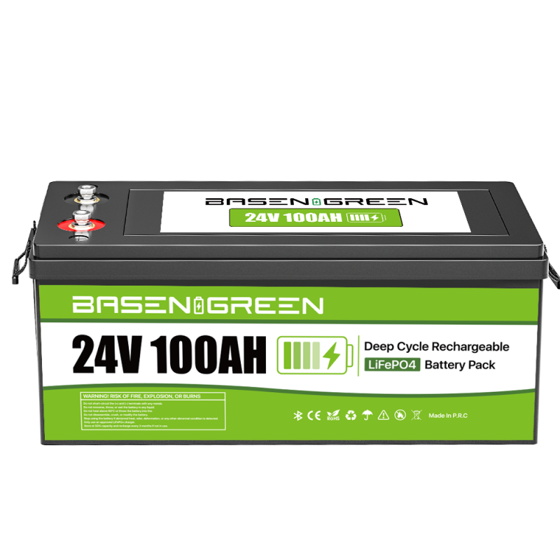 EU stock 24V 100ah LiFePO4 Battery Built-in 100A BMS with Bluetooth