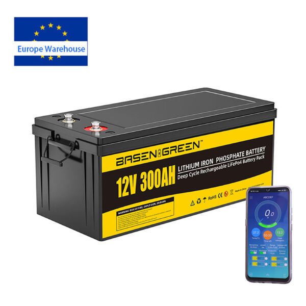 EU Basen 12V 300Ah Lifepo4 Battery Pack With BT