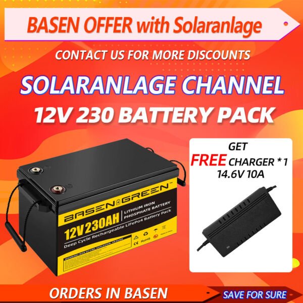 Basen 12V 230ah LiFePO4 Battery Pack