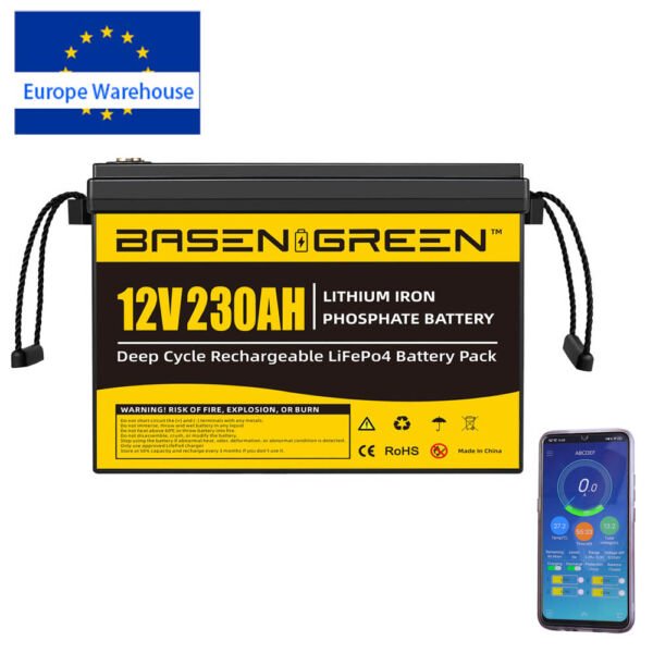 EU Stock Basen 12V 230ah LiFePO4 Battery Pack With BT