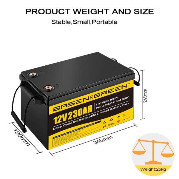Basen 12V 230ah LiFePO4 Battery Pack
