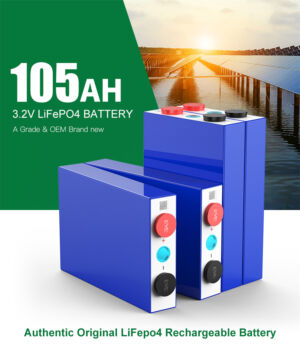 3.2V EVE 105ah LiFePO4 Battery Cells 3500 Times Cycles Life For Solar Power