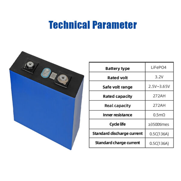 UK Stock Lishen 3.2V 272Ah 280Ah Lifepo4 Battery Cell LiShen Battery Deep Cycles For Home Energy Storage