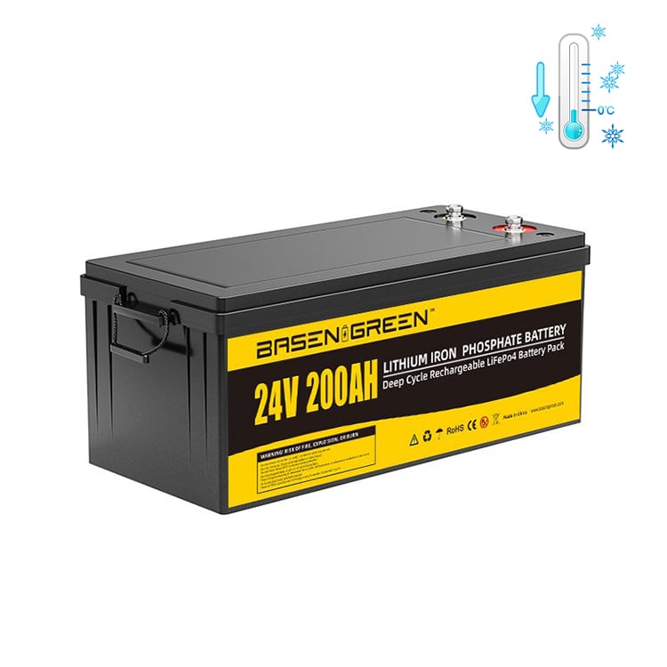 24 V 200 Ah LiFePO4-Akku. Integriertes 100 A BMS mit Bluetooth