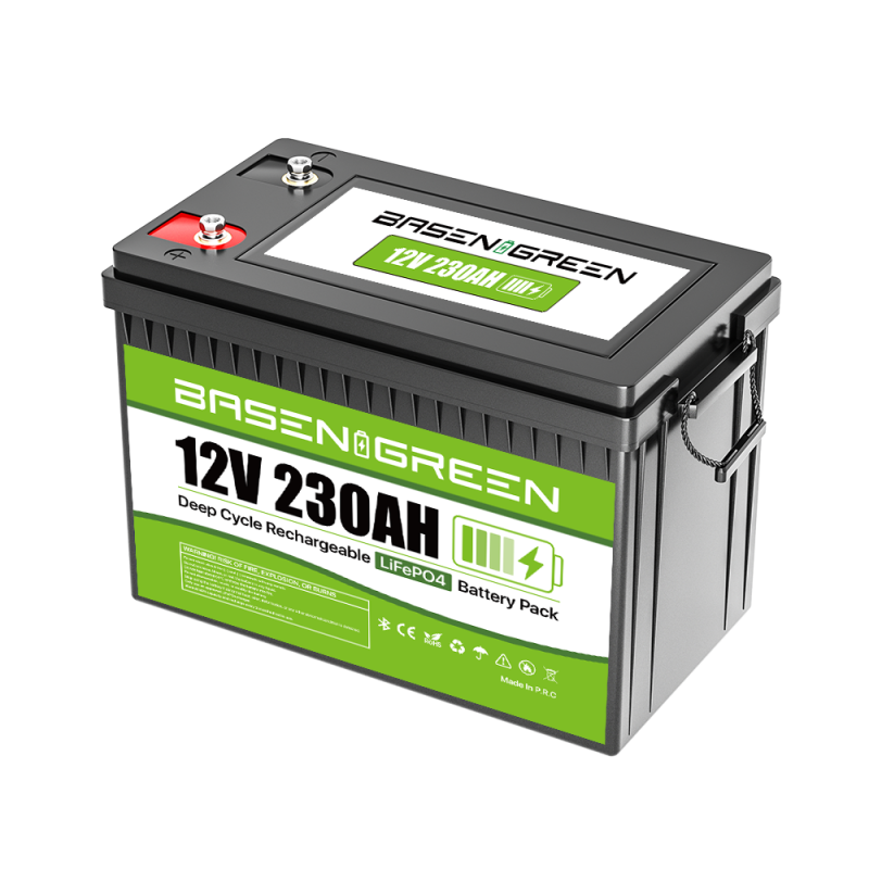 EU stock 12V 230ah LiFePO4 Battery Built-in 150A BMS with Bluetooth
