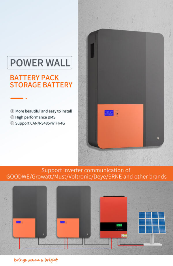 EU Stock 48V 200Ah PowerWall LiFePO4 Battery Pack Rechargeable Energy System 3000 Cycels Times