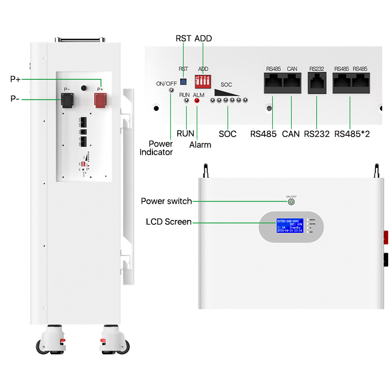 ESTOQUE DA UE · 51.2V 280ah 14.3KWh Bateria montada na parede LiFePO4