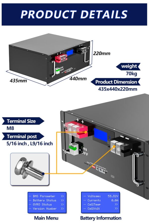 48V 120AH Rack-Type Battery for Efficient Power Storage