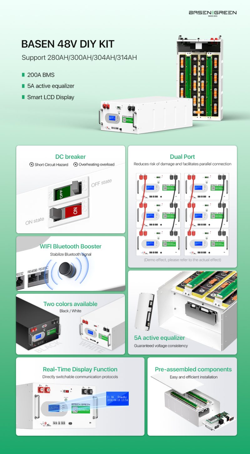 DIY case for 48V 300ah Active balance Battery Pack+enclosure accessories