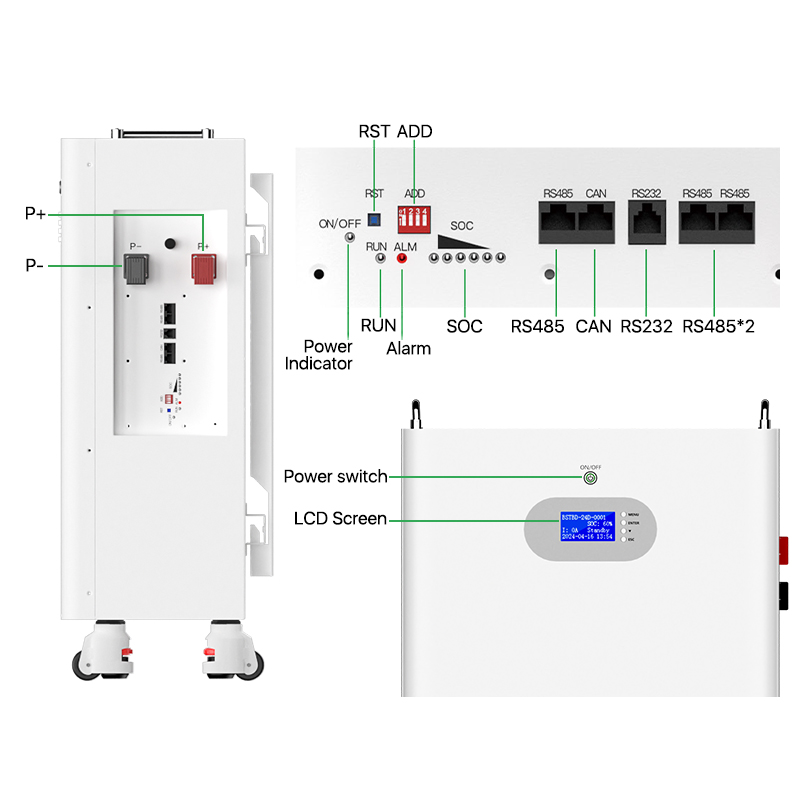 (ما قبل البيع) مخزون الاتحاد الأوروبي · 51.2V 230ah 11.7KWh حزمة بطارية مثبتة على الحائط LiFePO4