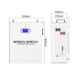 51.2V 200AH 10KWH montado na parede  LiFePO4 Bateria solar