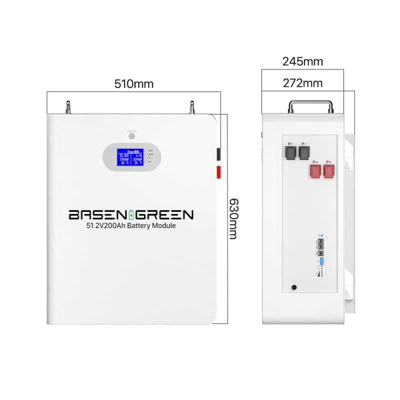 51.2V 200AH 10KWH montado na parede  LiFePO4 Bateria solar
