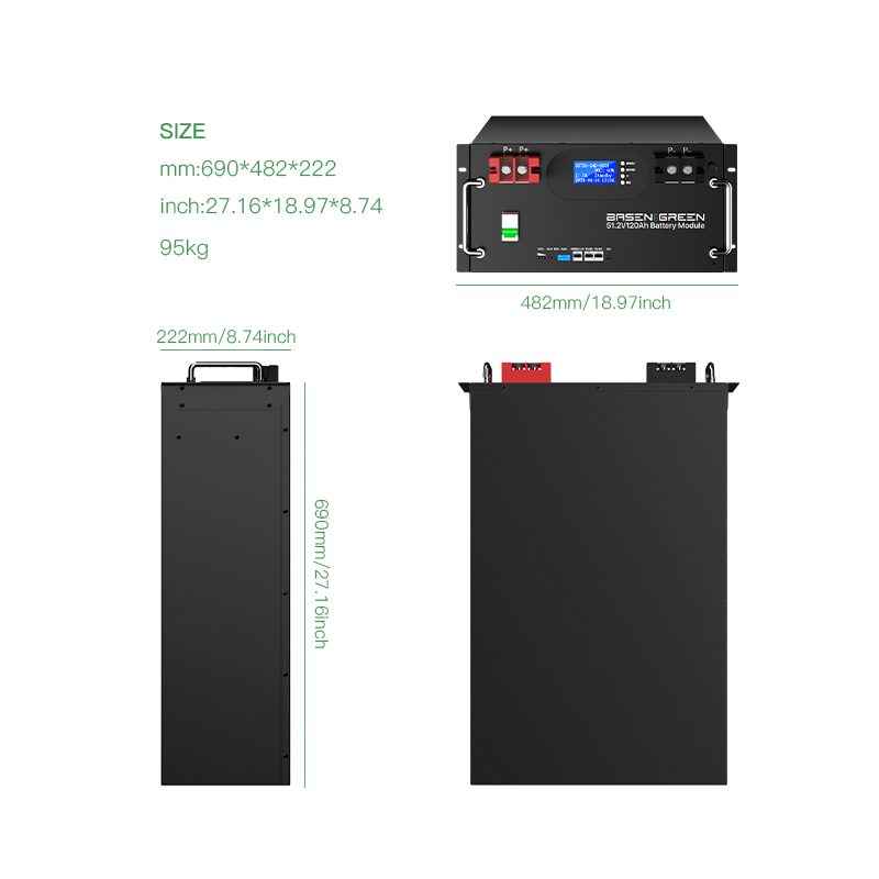 Tipo rack 51.2V Pacote de bateria 100ah