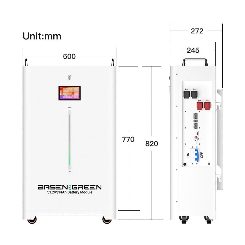 (Pré-venda)51.2V Pacote de bateria de parede 314ah 16KWh LiFePO4