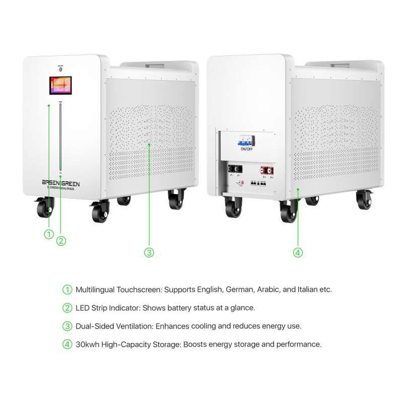 51.2V Pacote de bateria de resfriamento push-pull de 15 kWh e 30 kWh LiFePO4
