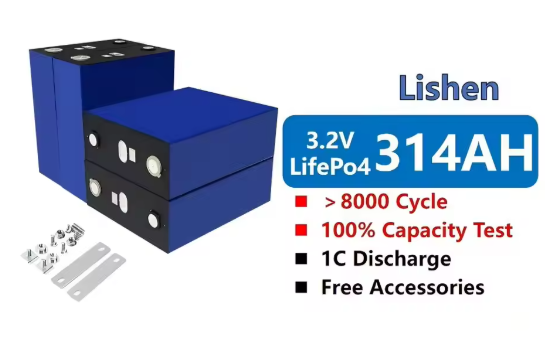 USA stock 3.2V Lishen 314Ah Lifepo4 Battery Cell 8000 Times Deep Cycle For Solar System Ev Rv