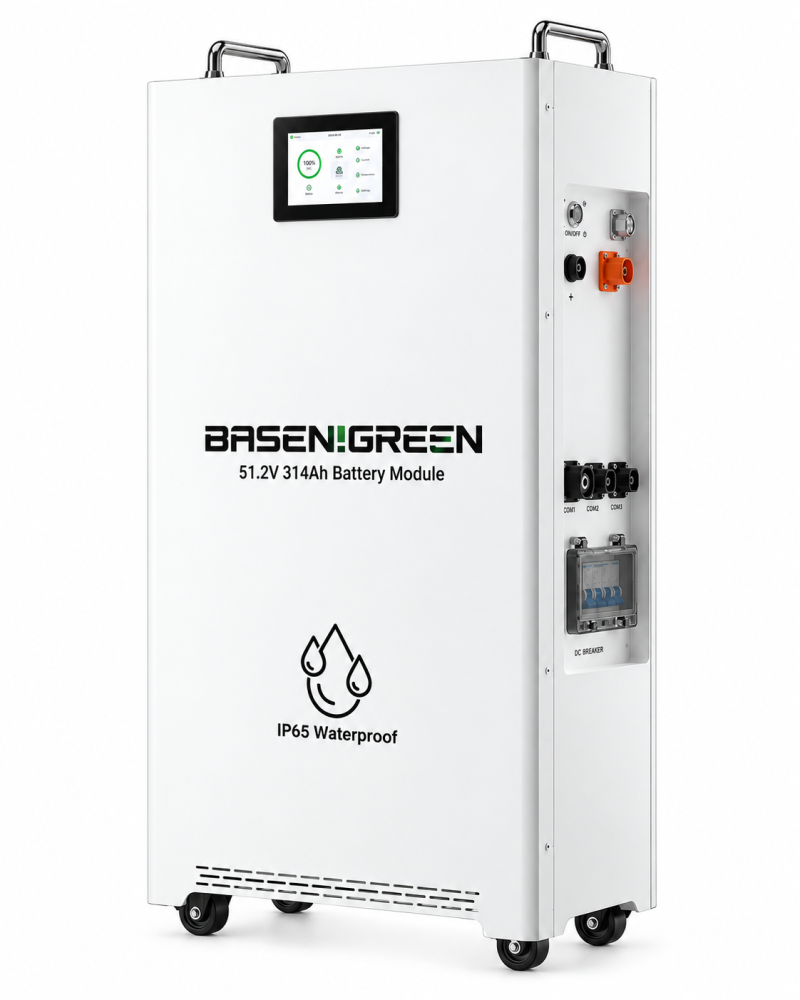 白色工业储能电池柜产品图 51.2V 314ah 16KWh Wall Mounted Battery Pack LiFePO4